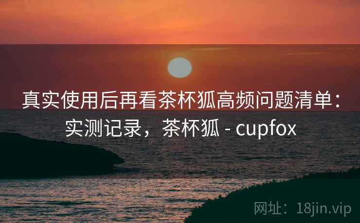 真实使用后再看茶杯狐高频问题清单:实测记录,茶杯狐 - cupfox 第2张 真实使用后再看茶杯狐高频问题清单:实测记录,茶杯狐 - cupfox 第2张