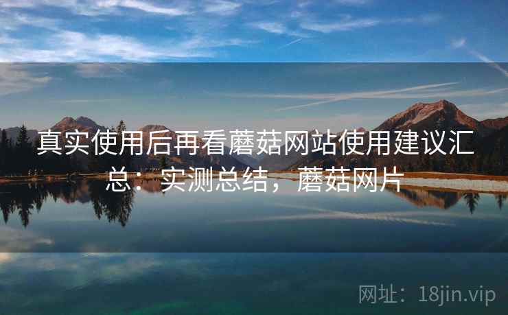 真实使用后再看蘑菇网站使用建议汇总：实测总结，蘑菇网片
